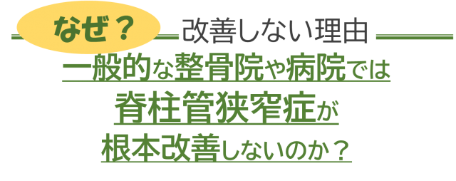 なぜ？一般的な整骨院や病院では脊柱管狭窄症が根本改善しないのか？